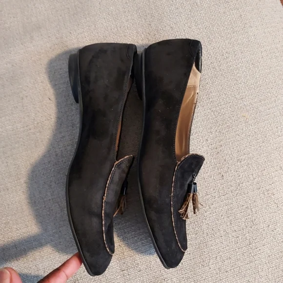 BeautiFeel Chloe Suede Loafers with Animal Print Tassles Sz-40 9/9.5 - Picture 3 of 9